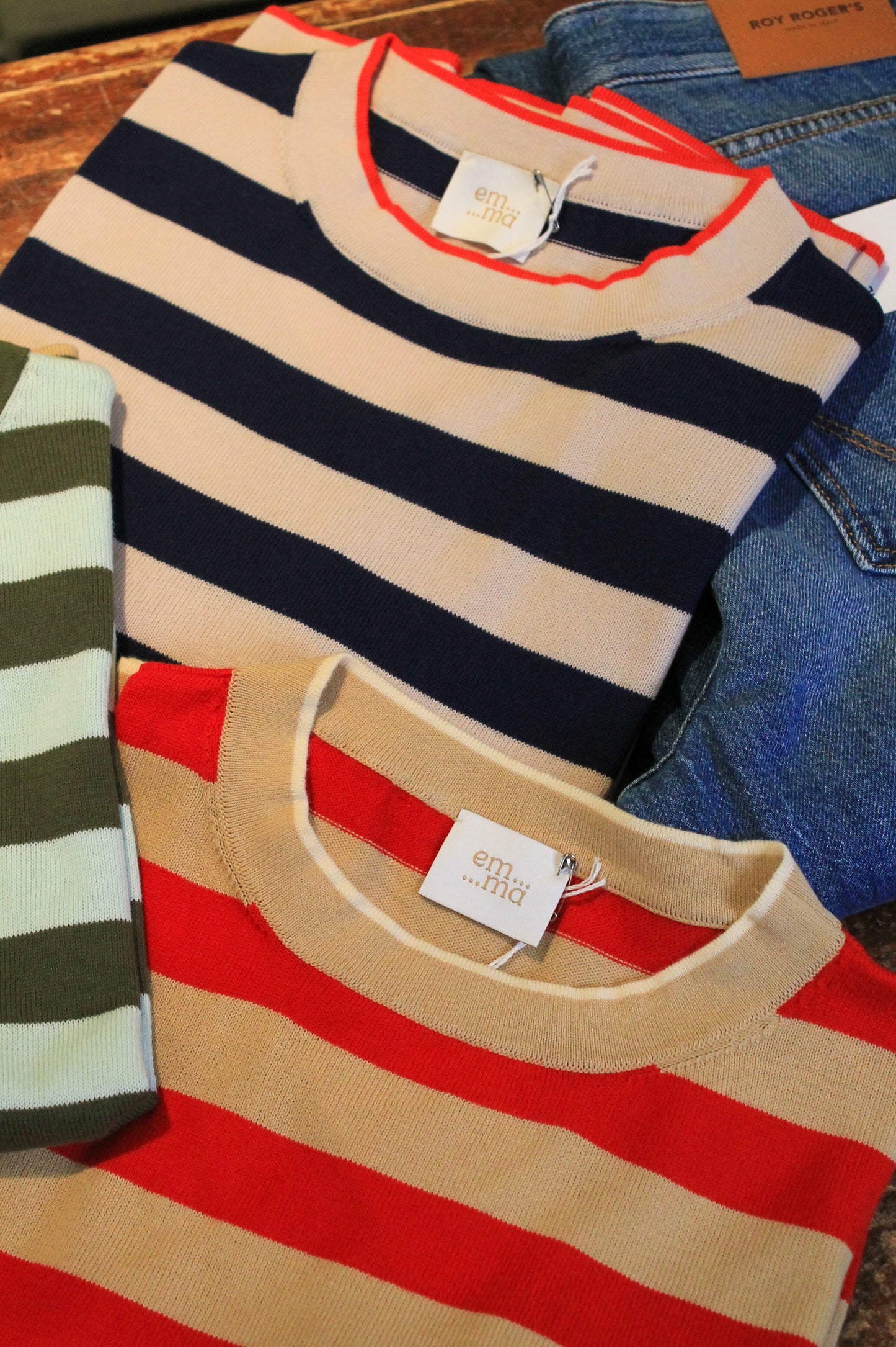 Maglia girocollo a righe