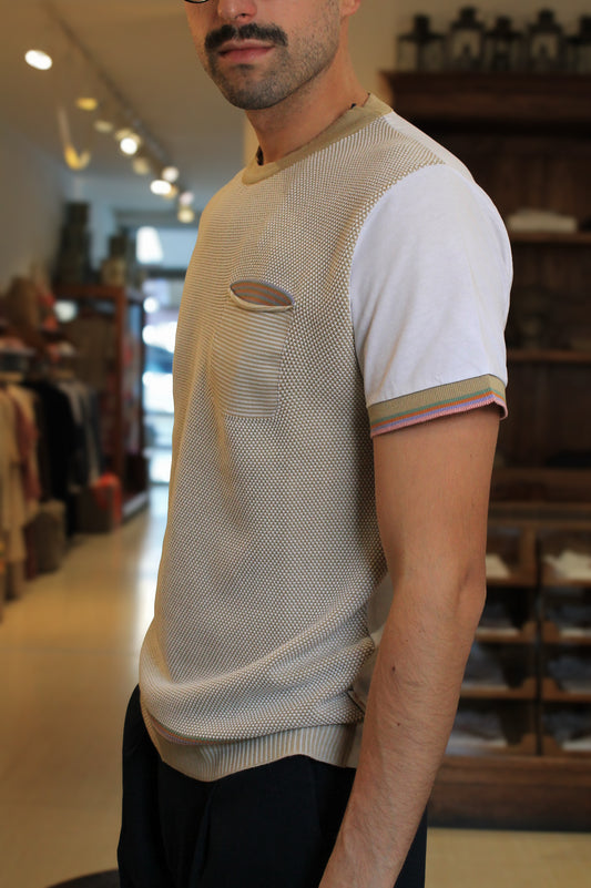 T-shirt Bicolor BOB - Beige
