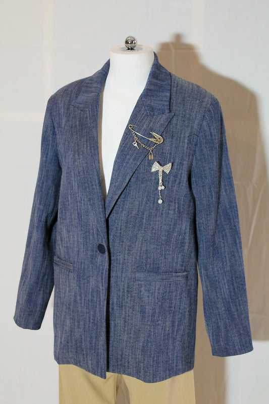 Blazer monopetto blu jeans